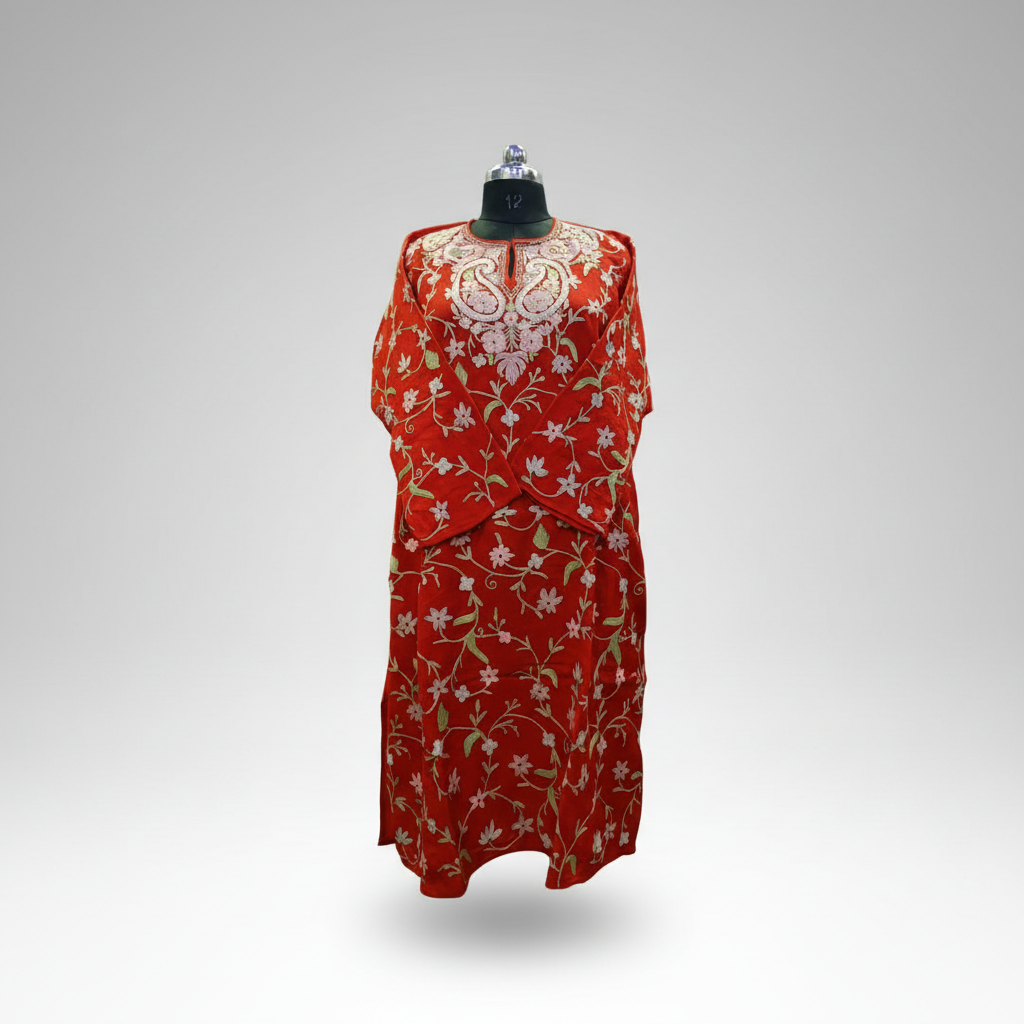 Bright Red Kashmiri Pheran